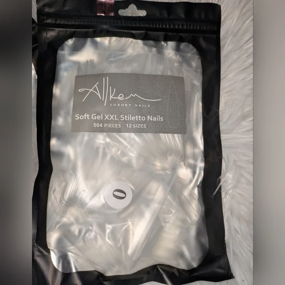 Allkem Luxury Nails Soft Gel XXL Stiletto Nails 2 Bags Of 504 Pieces 12 Sizes - Picture 3 of 9